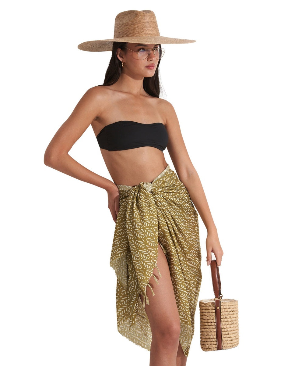  Gottex Beach Life Cover Up Sarong Wrap Skirt - GOTTEX BEACH LIFE FALL4U GREEN - Bonton