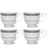  Noritake Odessa Set of 4 Cups - Platinum - Bonton