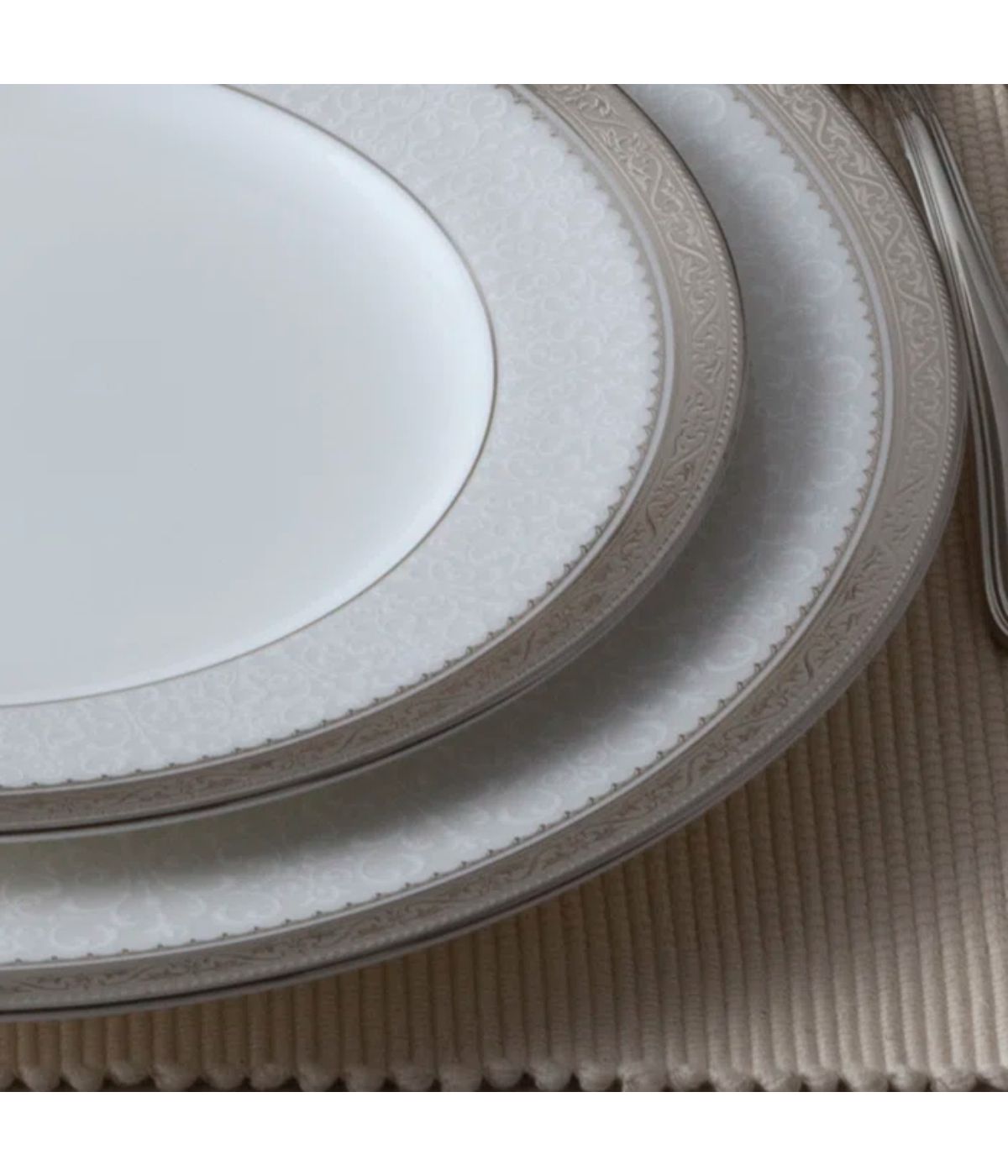  Noritake Odessa Set of 4 Salad Plates - Platinum - Bonton