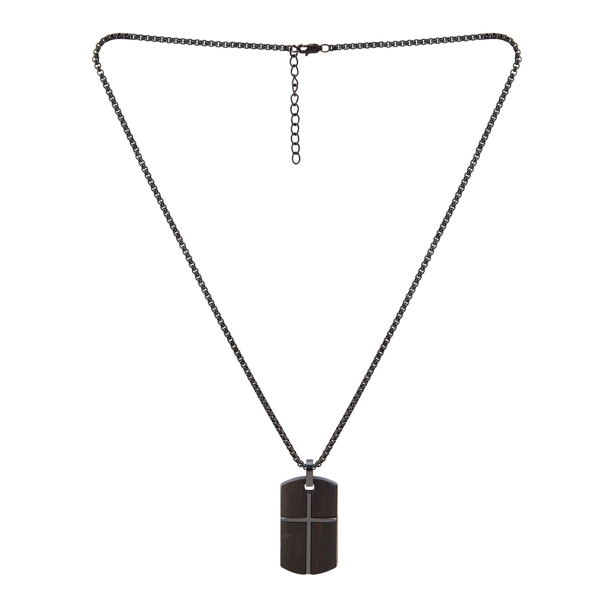  American Exchange American Exchange Cross Wood Necklace 1 - Gunmetal - Bonton