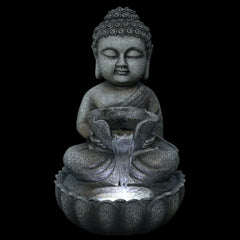 21.5" Buddha in Sukhasana Pose Outdoor Garden Water Fountain