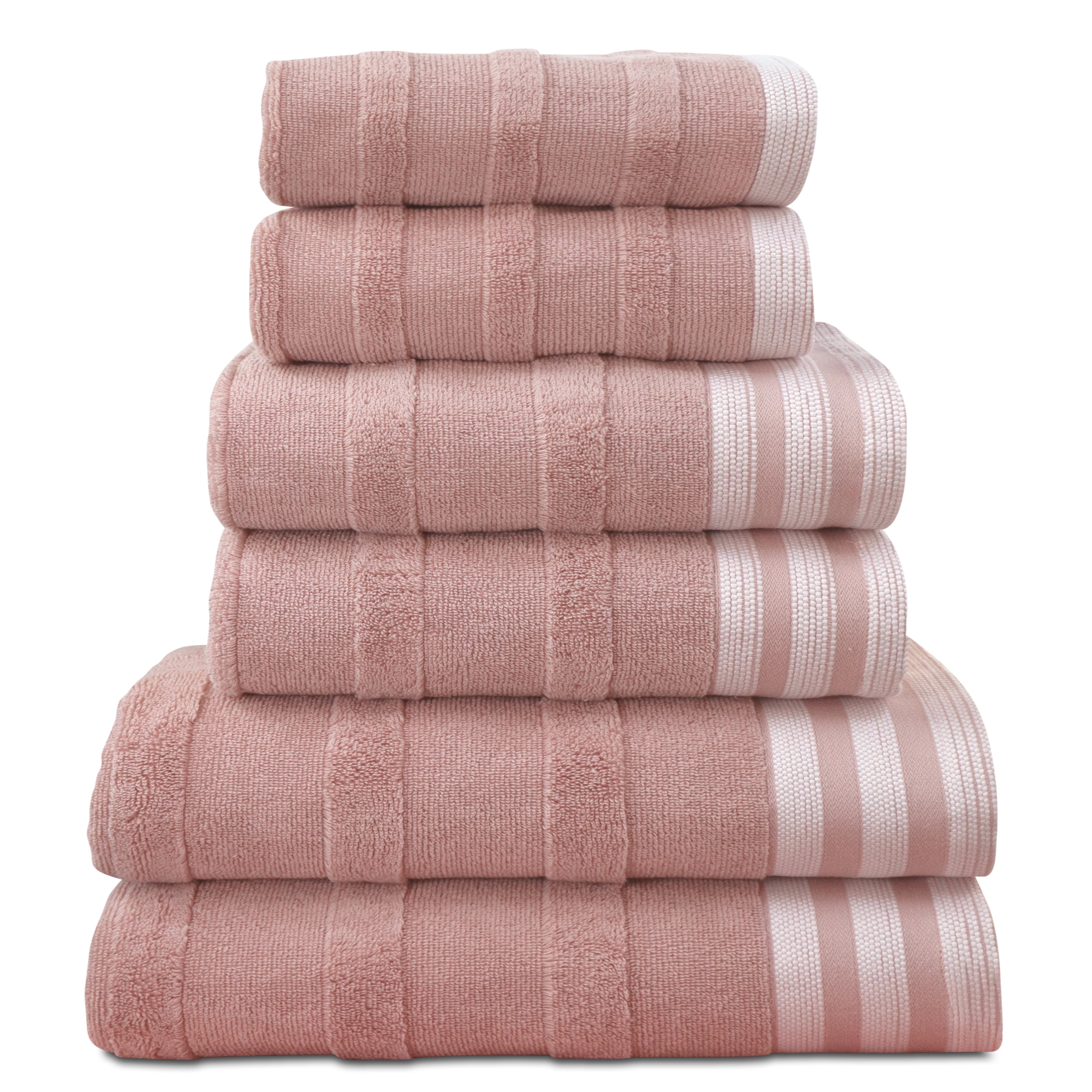  Kathy Ireland Home Kathy Ireland 6-Piece Jacquard Stripe Kyoto Towel Set - Gray - Bonton