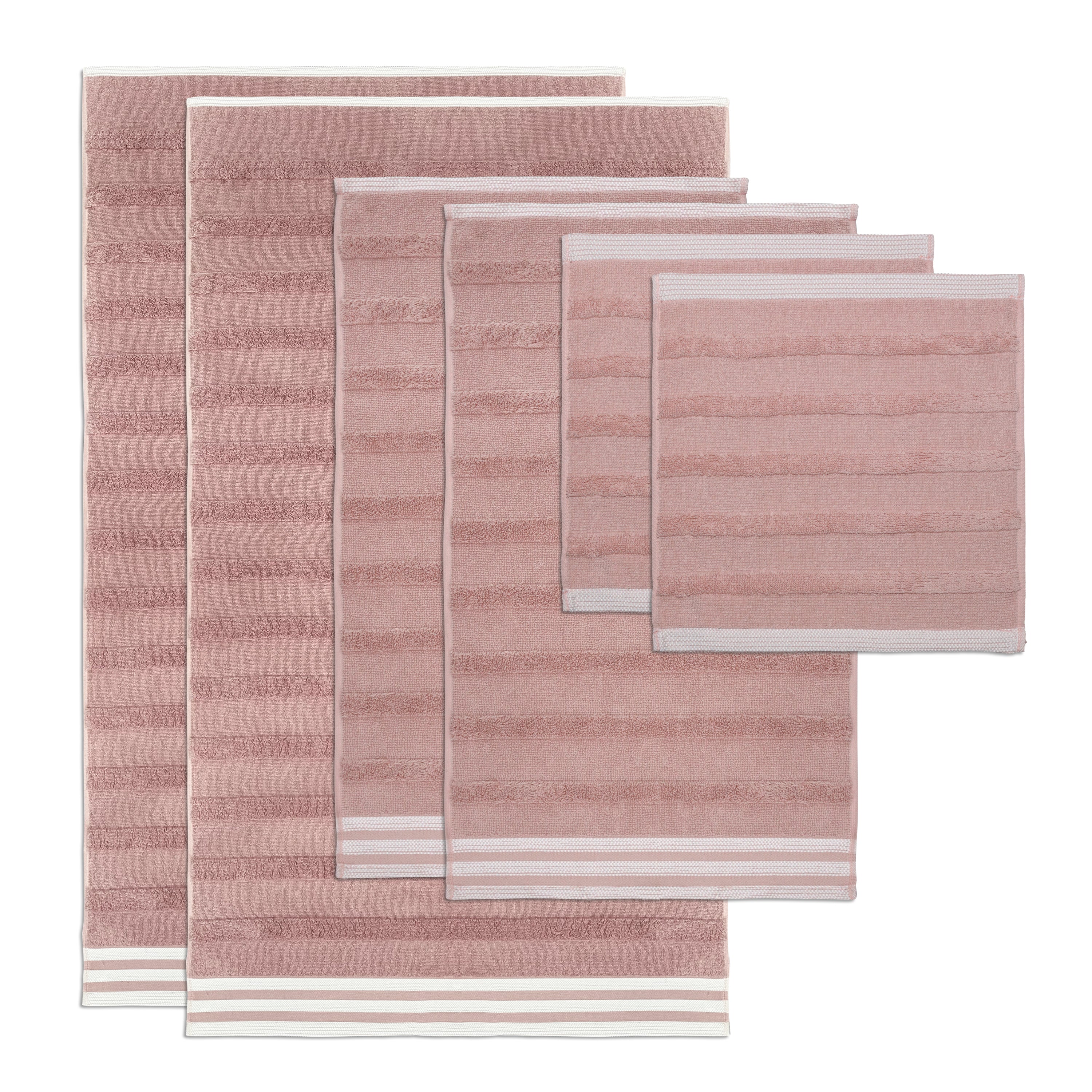  Kathy Ireland Home Kathy Ireland 12-Piece Jacquard Stripe Kyoto Towel Set - Gray - Bonton