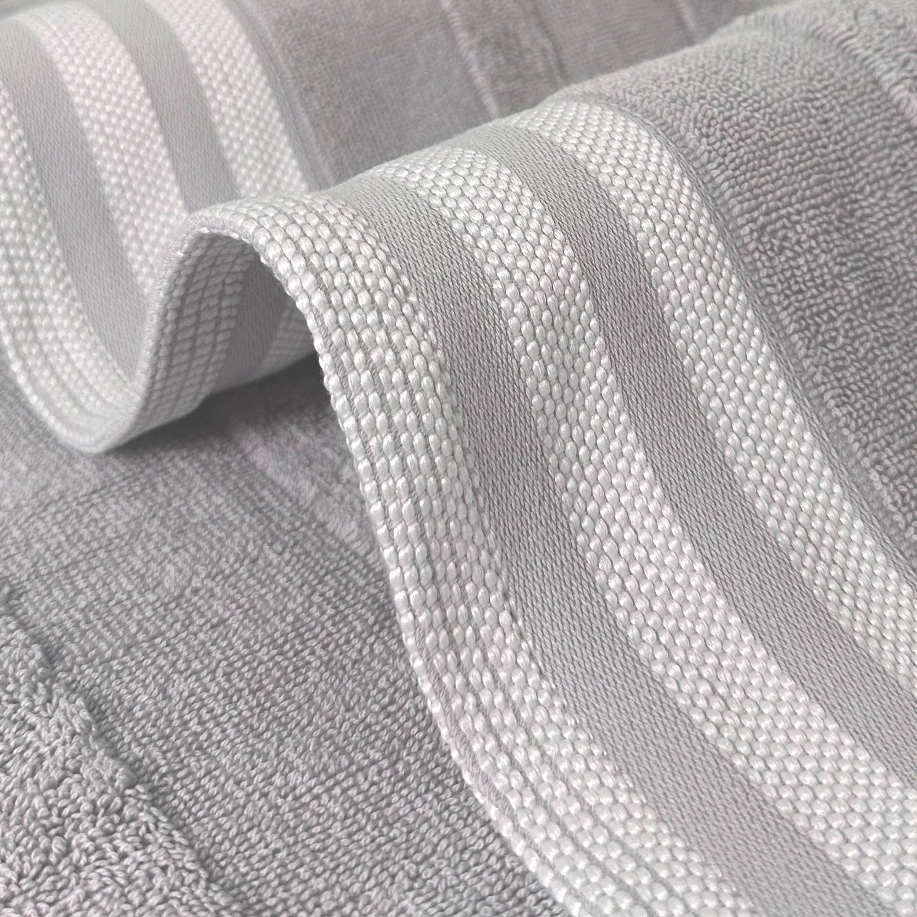  Kathy Ireland Home Kathy Ireland 12-Piece Jacquard Stripe Kyoto Towel Set - Gray - Bonton