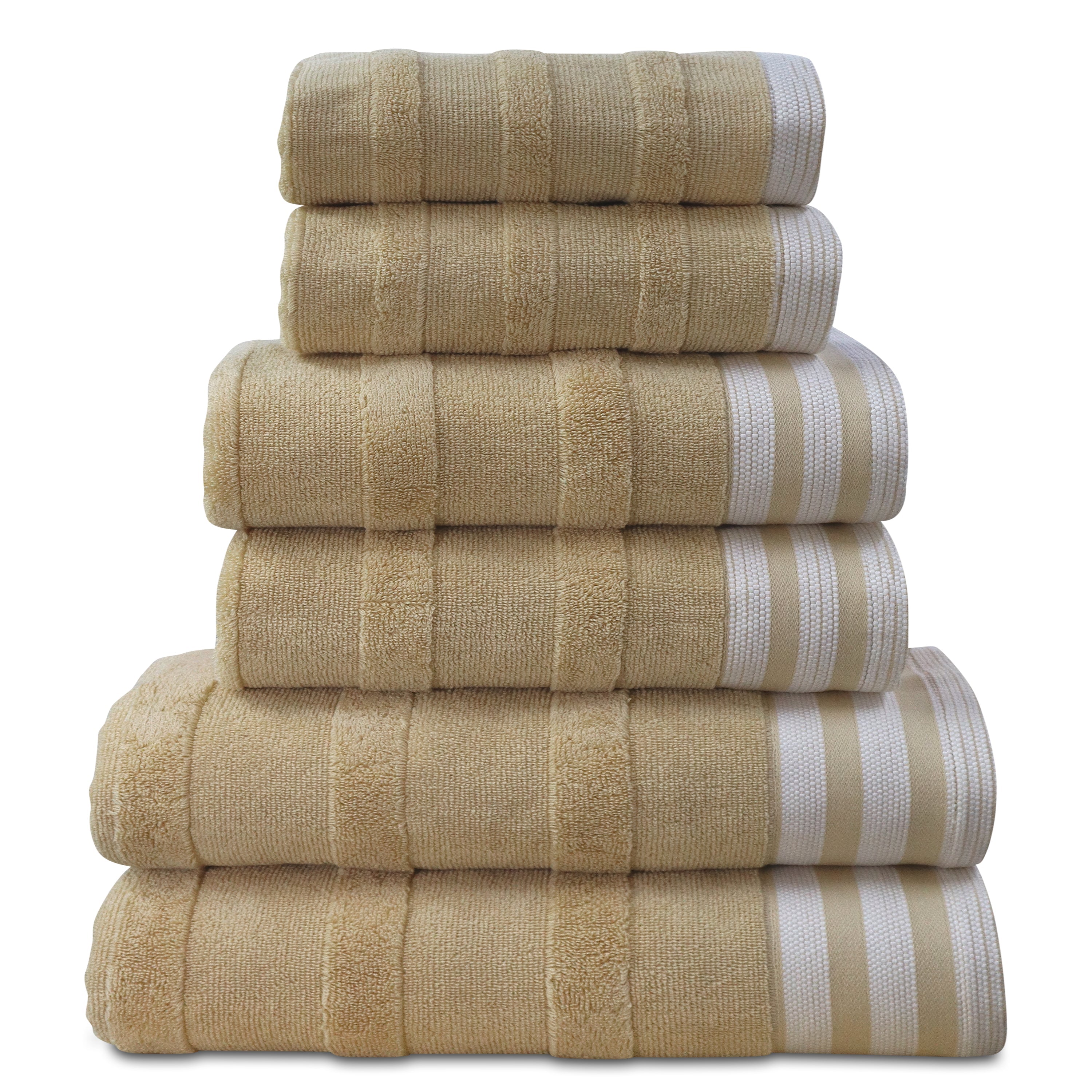  Kathy Ireland Home Kathy Ireland 6-Piece Jacquard Stripe Kyoto Towel Set - Gray - Bonton