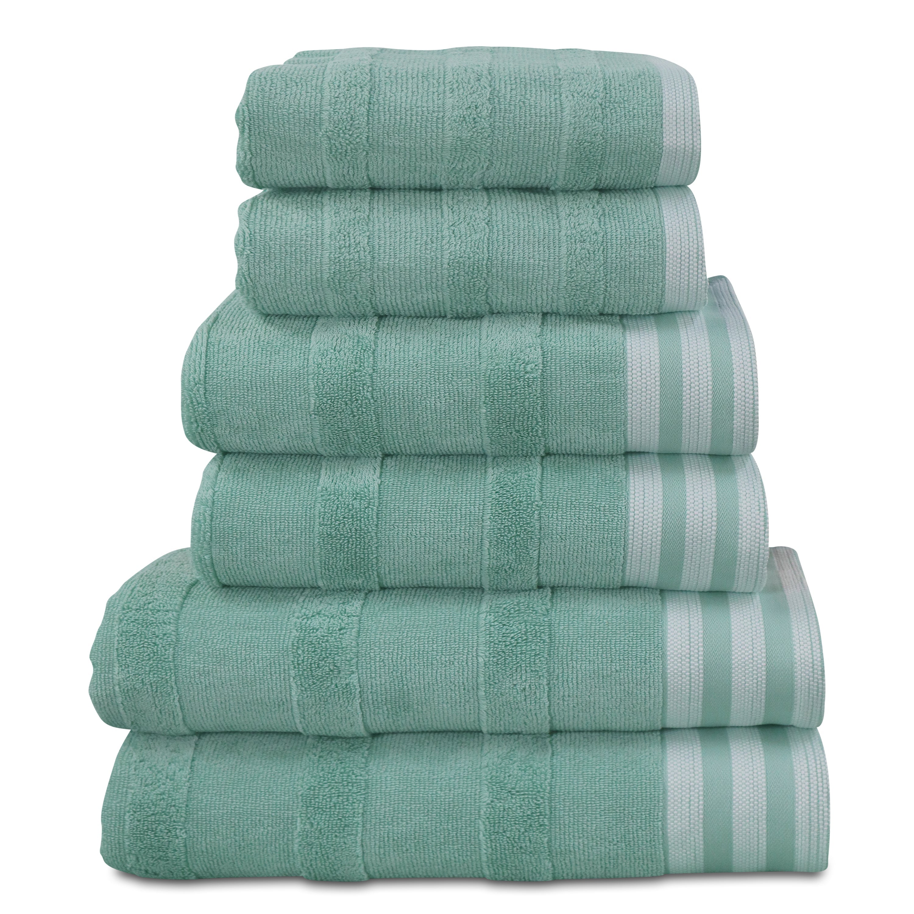  Kathy Ireland Home Kathy Ireland 6-Piece Jacquard Stripe Kyoto Towel Set - Gray - Bonton