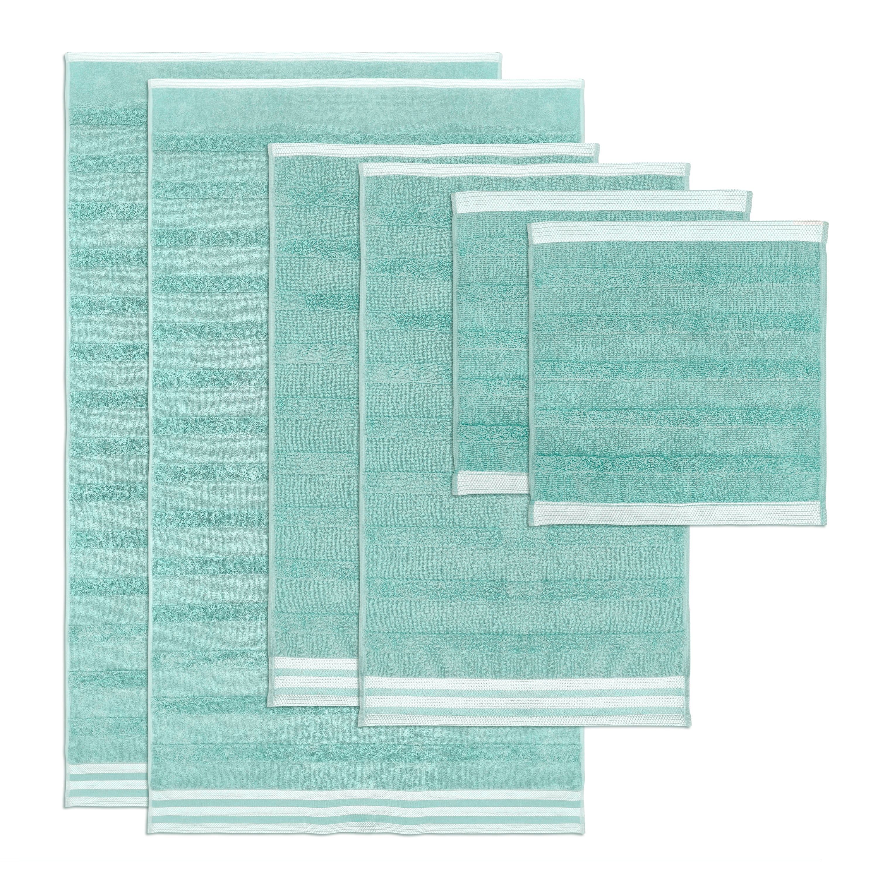  Kathy Ireland Home Kathy Ireland 12-Piece Jacquard Stripe Kyoto Towel Set - Gray - Bonton