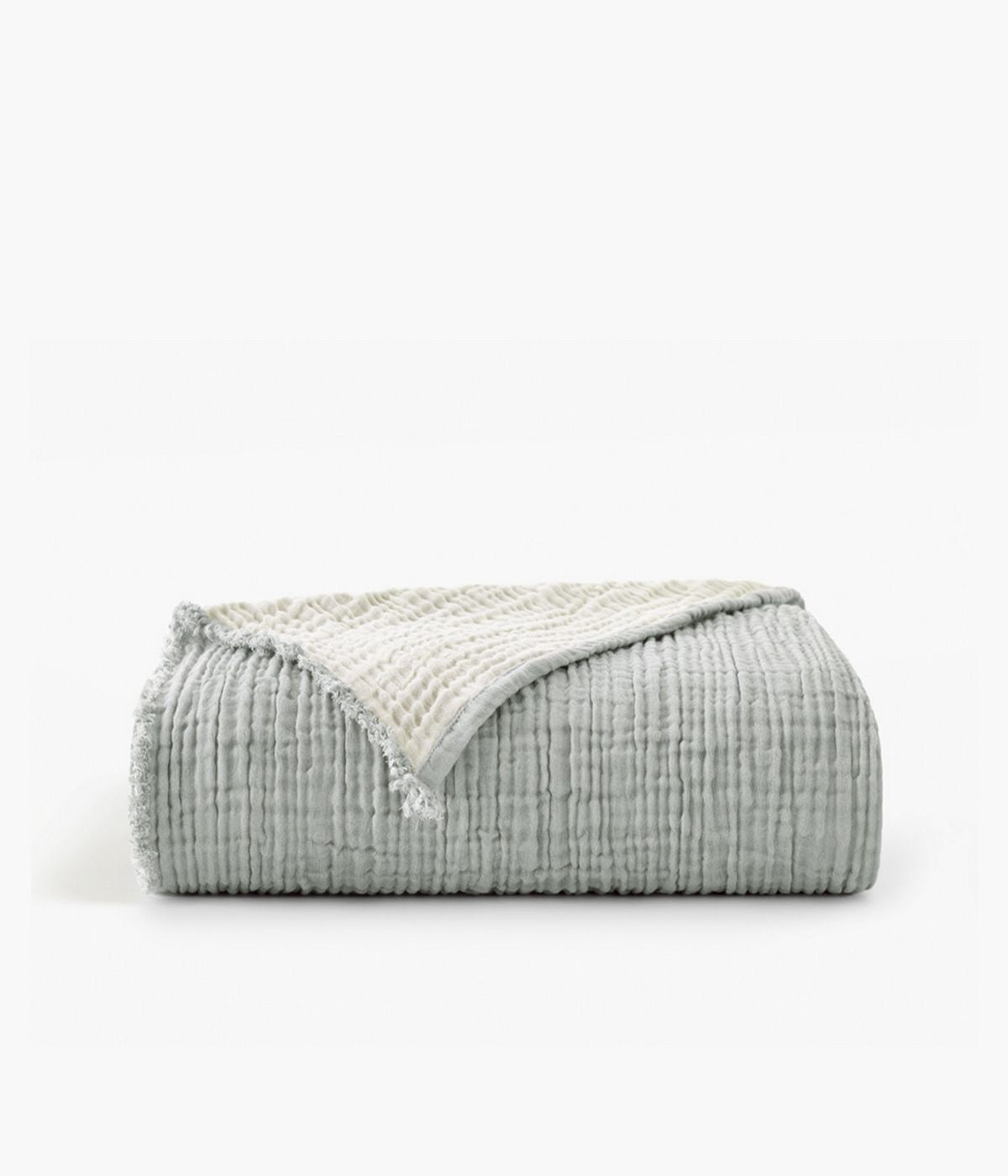  Two-Toned Organic Throw Blanket Grey - Grey - Bonton