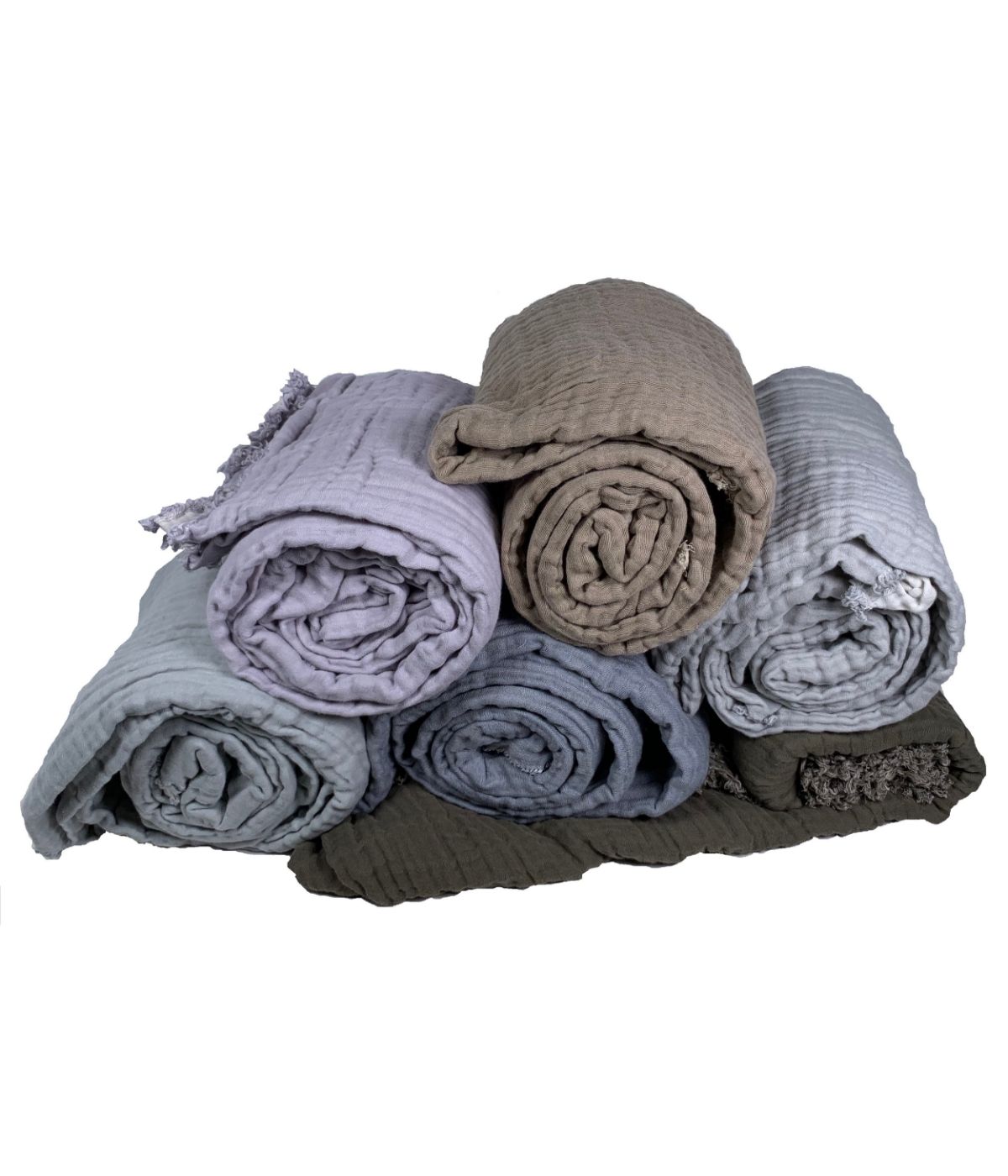  Two-Toned Organic Throw Blanket Grey - Grey - Bonton