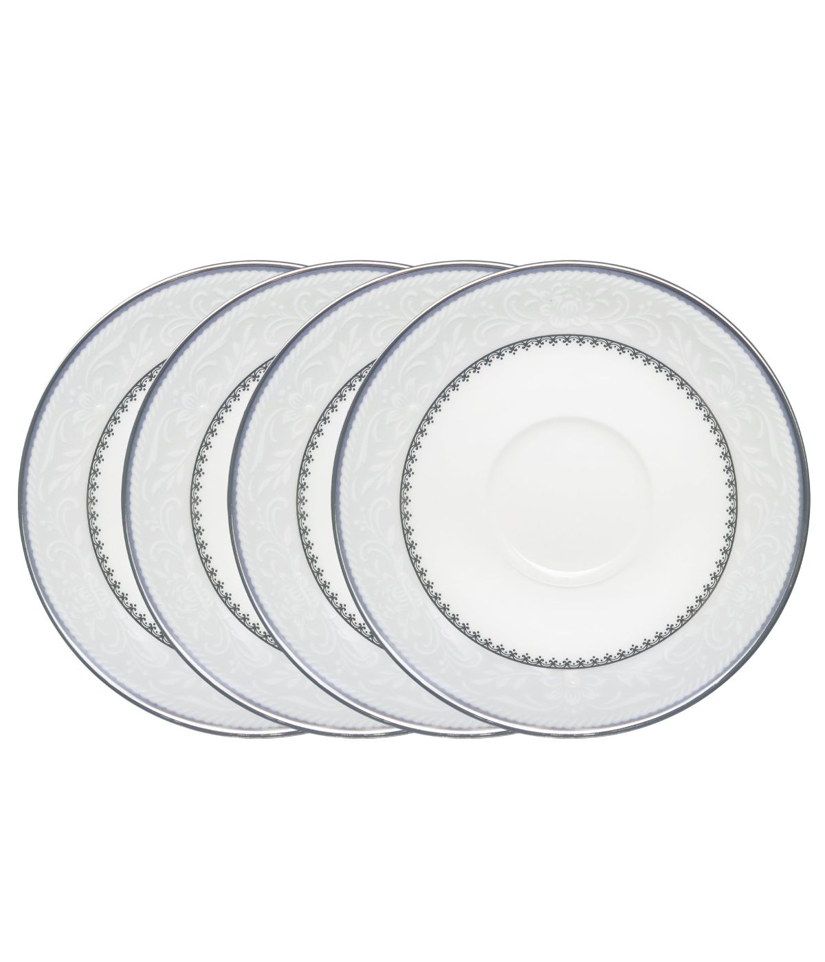  Noritake Brocato Set of 4 Saucers - White - Bonton