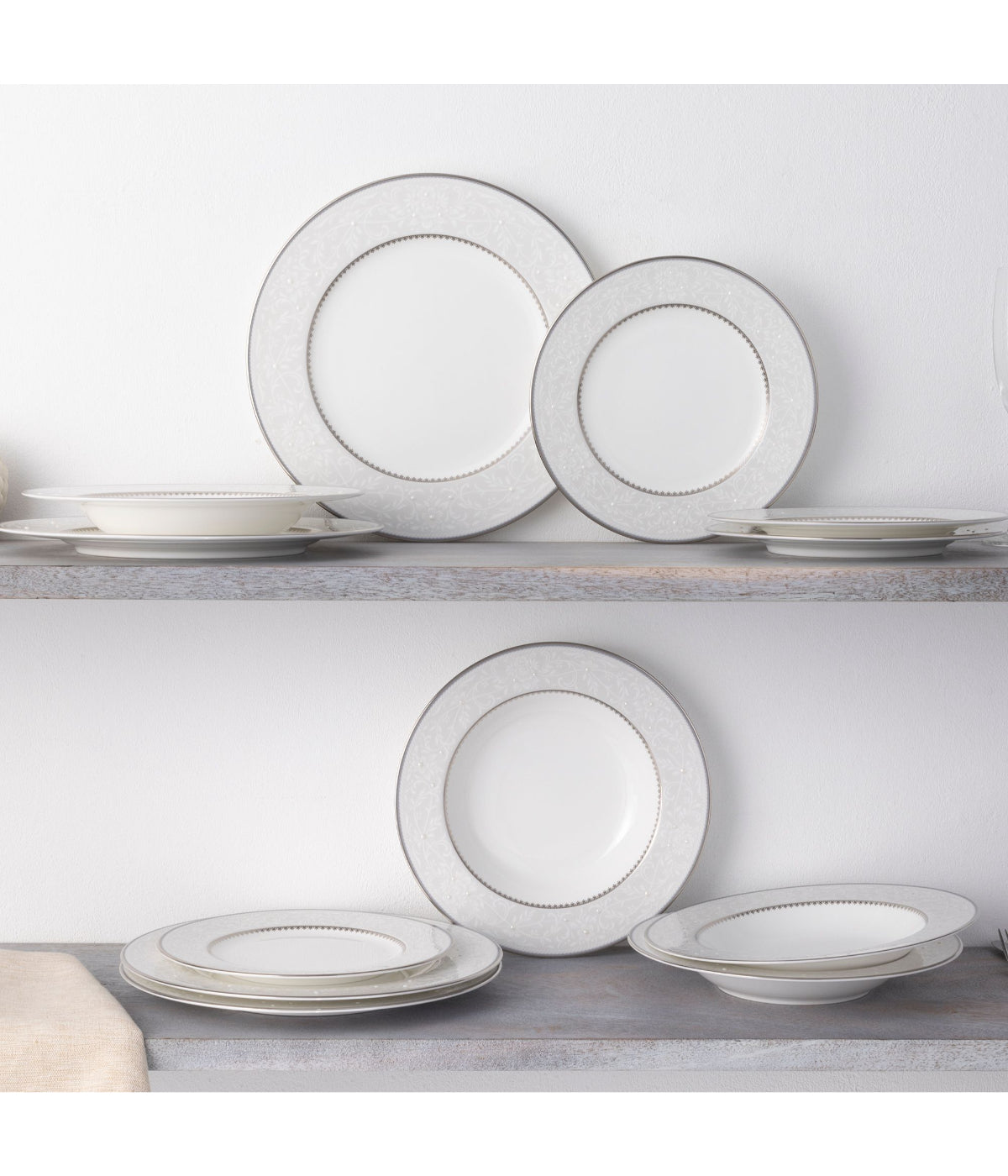  Noritake Brocato Set of 4 Salad Plates - White - Bonton