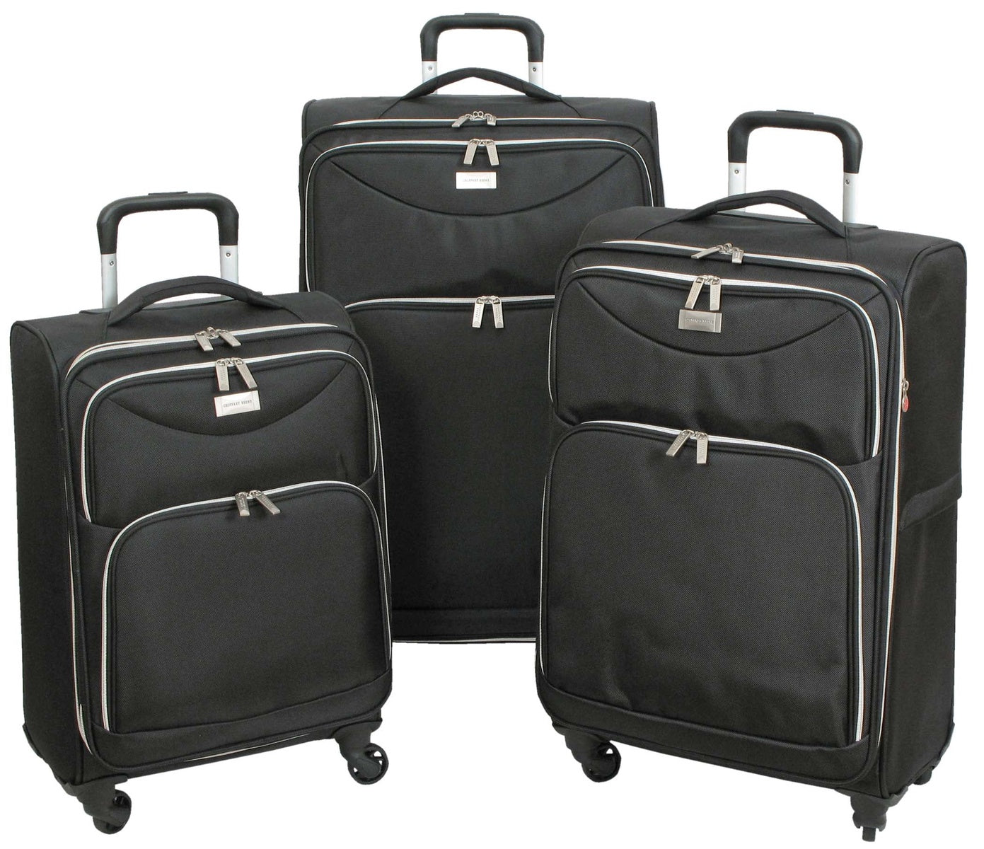  Geoffrey Beene Geoffrey Beene Ultra Light-Weight Midnight Collection 3 Pc Luggage Set, Black - Default Title - Bonton