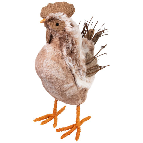 Spring Chicken Figure - 15.75" - Brown and Orange