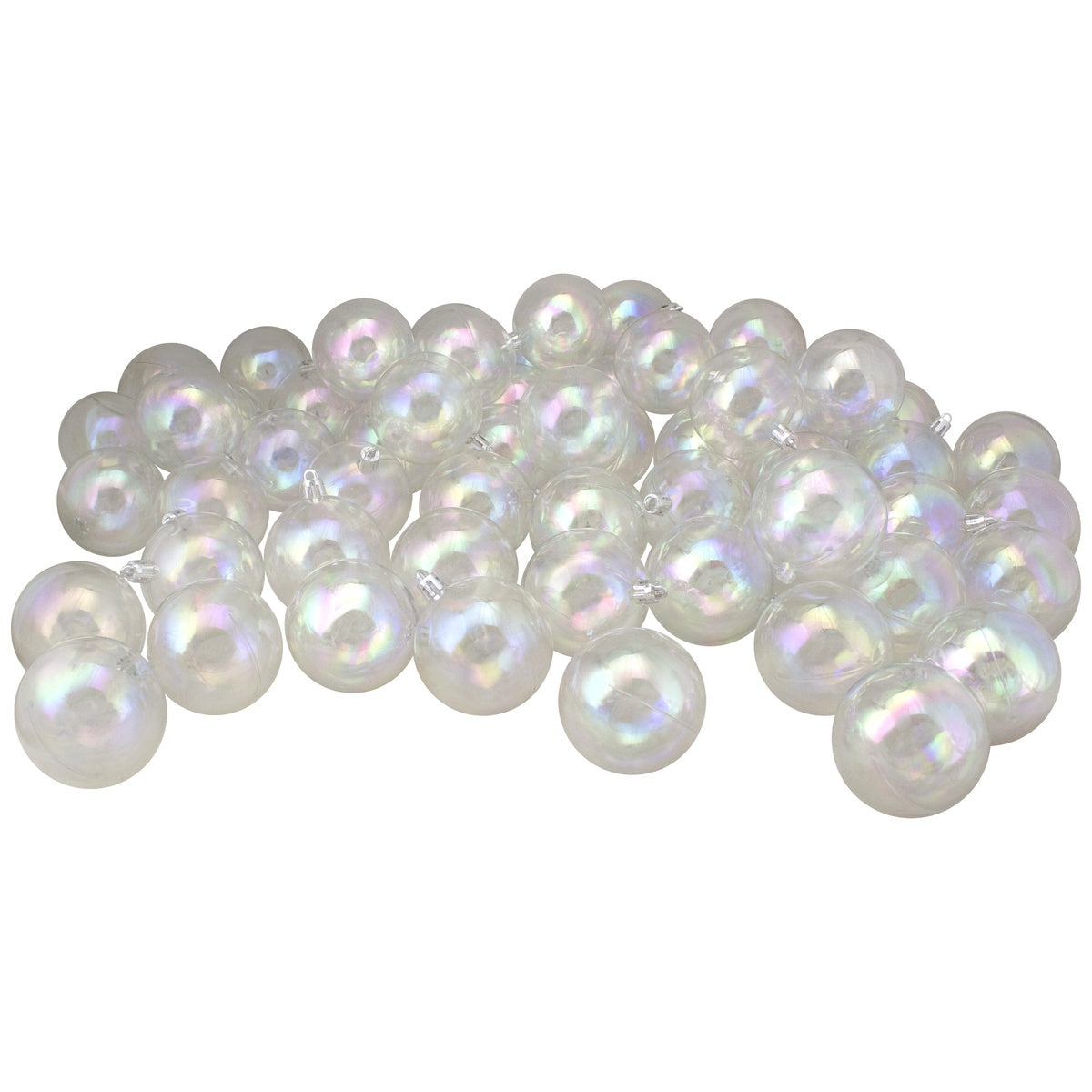  Northlight 60ct Clear Iridescent Shatterproof Shiny Christmas Ball Ornaments 2.5