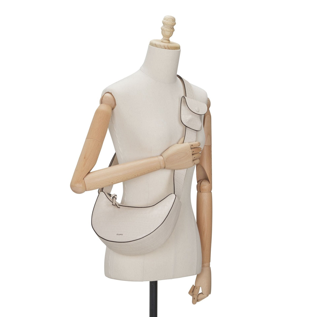  Oryany Rookie Croco  - Classic Medium Crossbody - Leaf Olive - Bonton