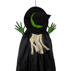 Giant Tree Trunk Crashed Witch Hanging Halloween Decoration - 4'