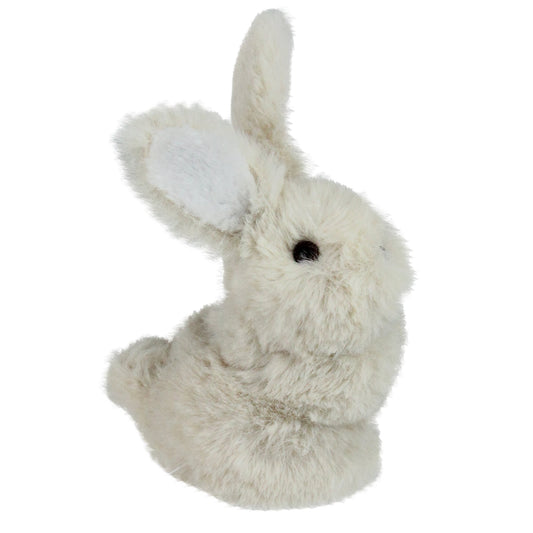 White Plush Standing Easter Bunny Tabletop Figurine, 4.75"