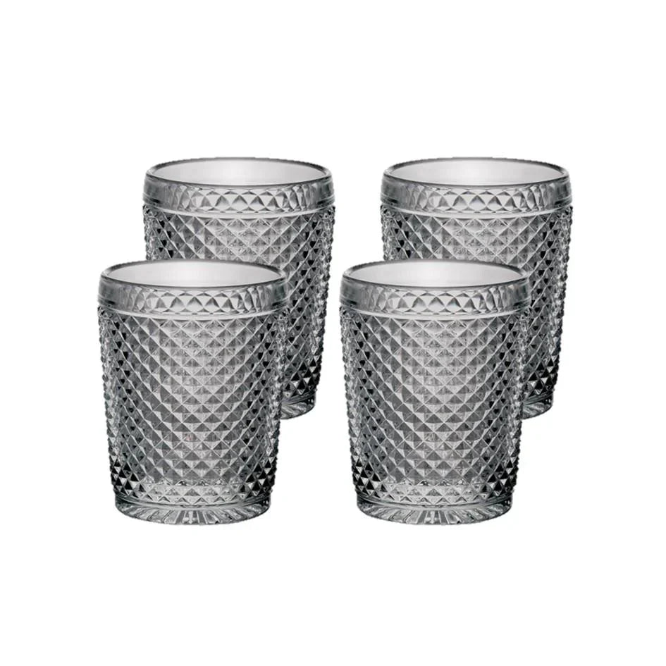  Vista Alegre Bicos Old Fashion Glasses Set of 4 - Grey - Bonton