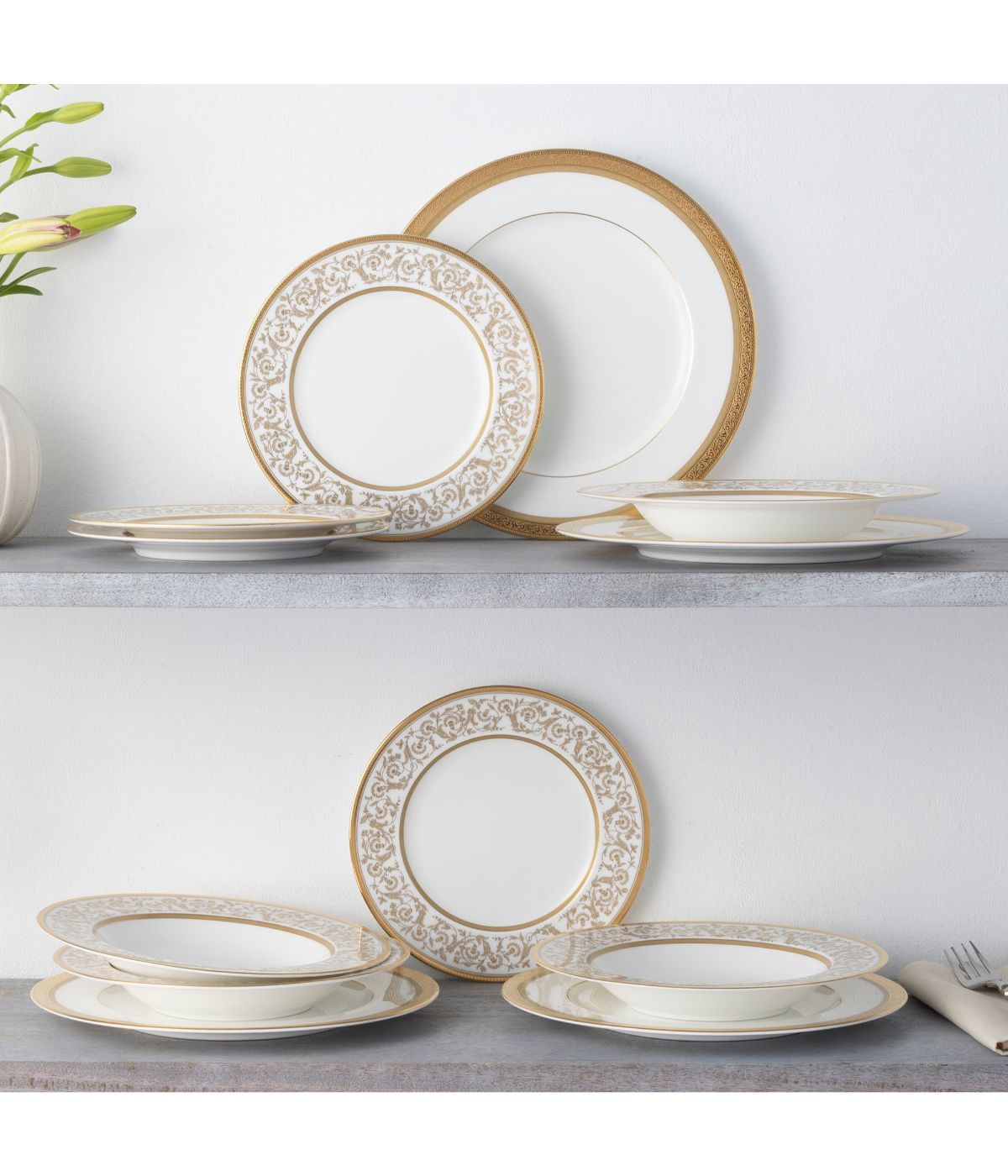  Noritake Summit Set of 4 Salad Plates - Gold - Bonton