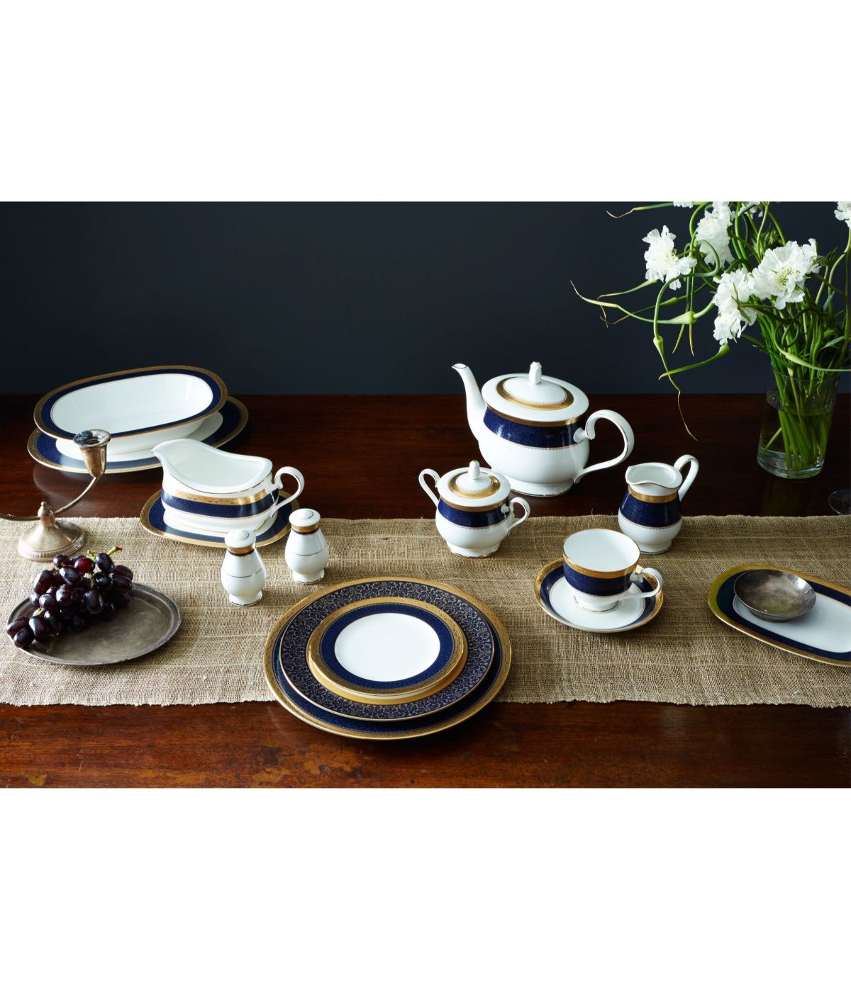  Noritake Odessa 5 Piece Place Setting - Cobalt Gold - Bonton