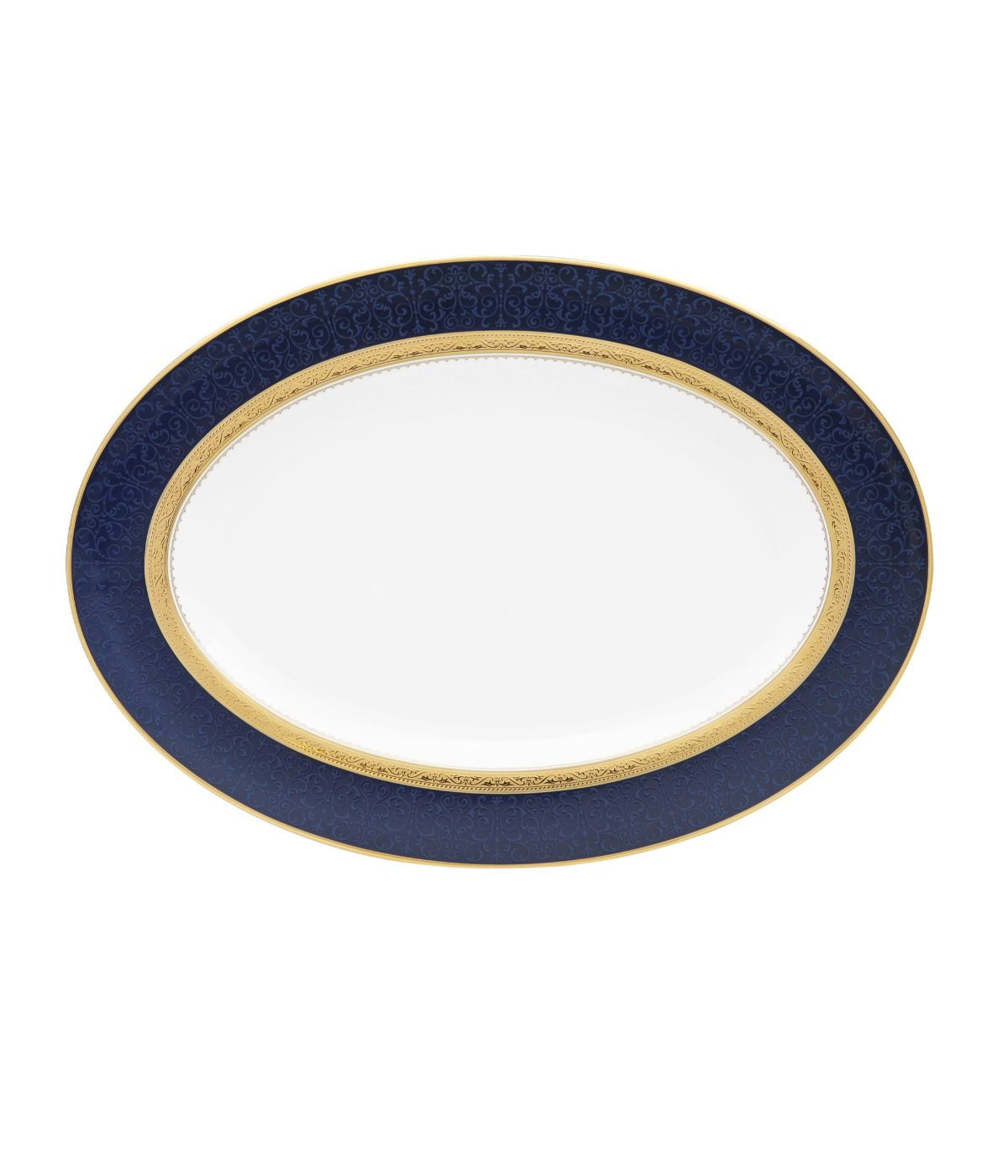  Noritake Odessa Oval Platter - Cobalt Gold - Bonton