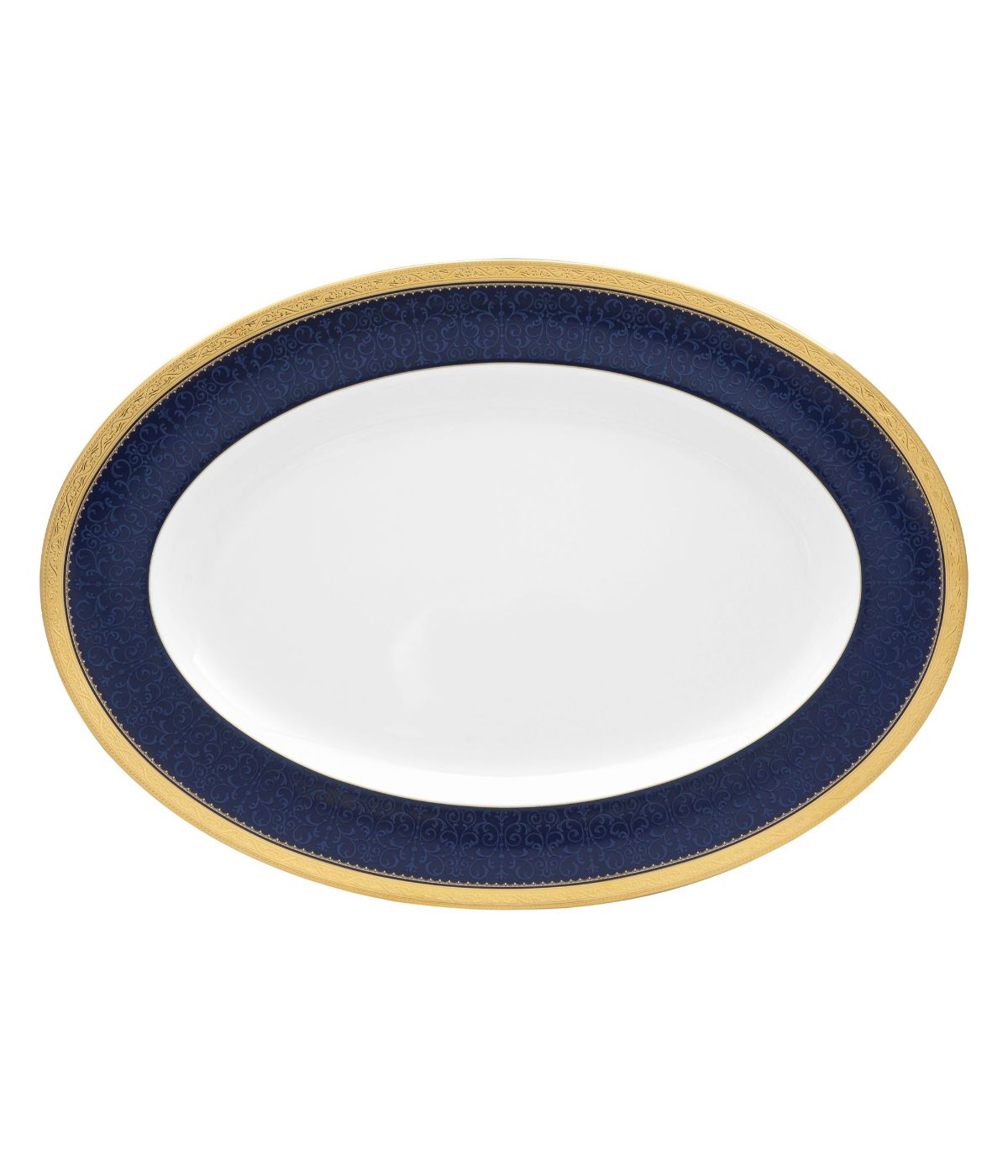  Noritake Odessa Oval Platter - Cobalt Gold - Bonton