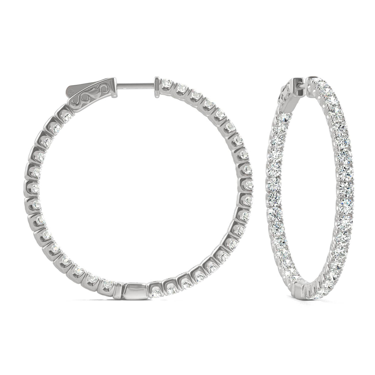  Charles & Colvard Charles & Colvard Moissanite Hoop Earrings - Yellow Gold - Bonton