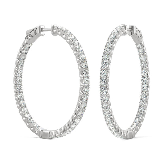 Charles & Colvard Moissanite Hoop Earrings