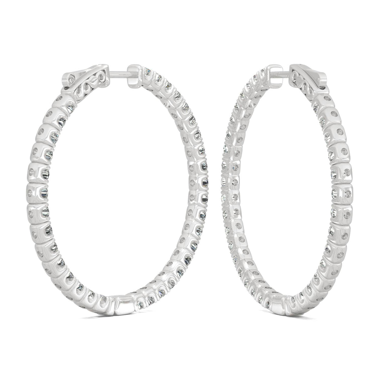  Charles & Colvard Charles & Colvard Moissanite Hoop Earrings - Yellow Gold - Bonton