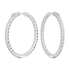 Charles & Colvard Moissanite Hoop Earrings