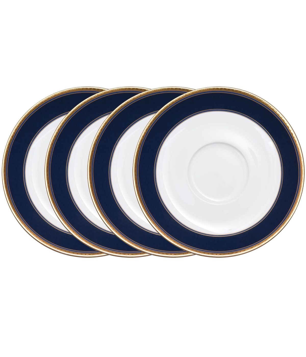  Noritake Blueshire Set of 4 Saucers - Blue - Bonton