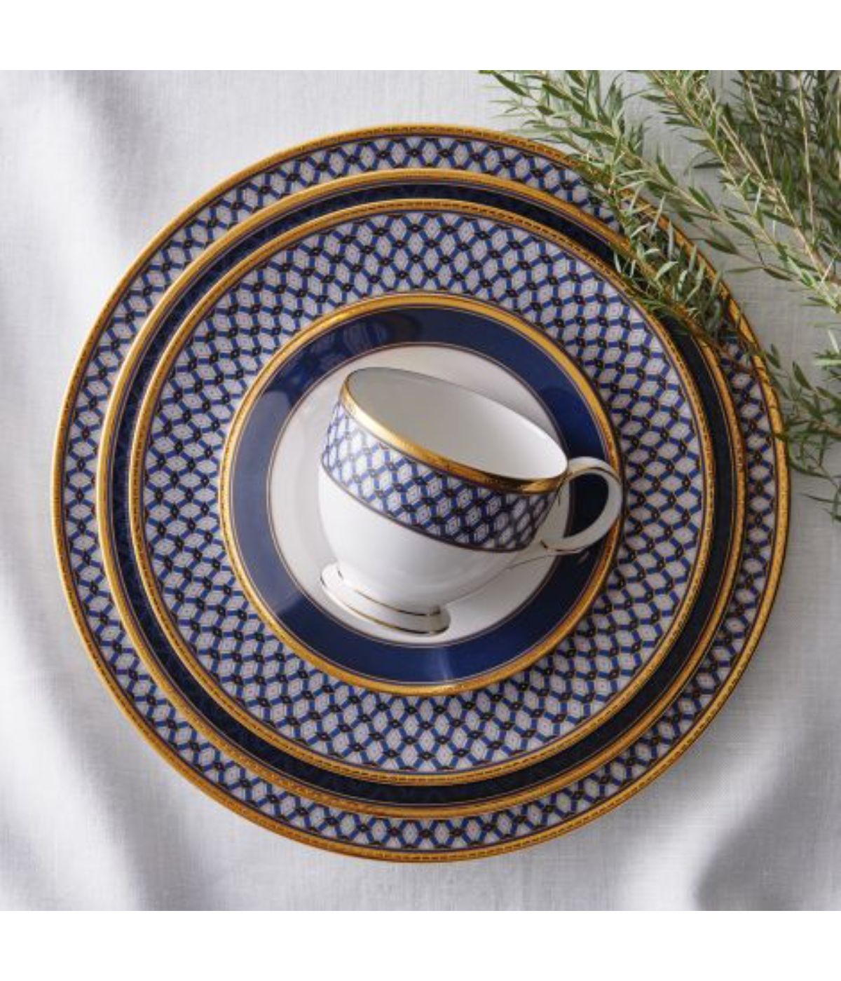  Noritake Blueshire Set of 4 Saucers - Blue - Bonton