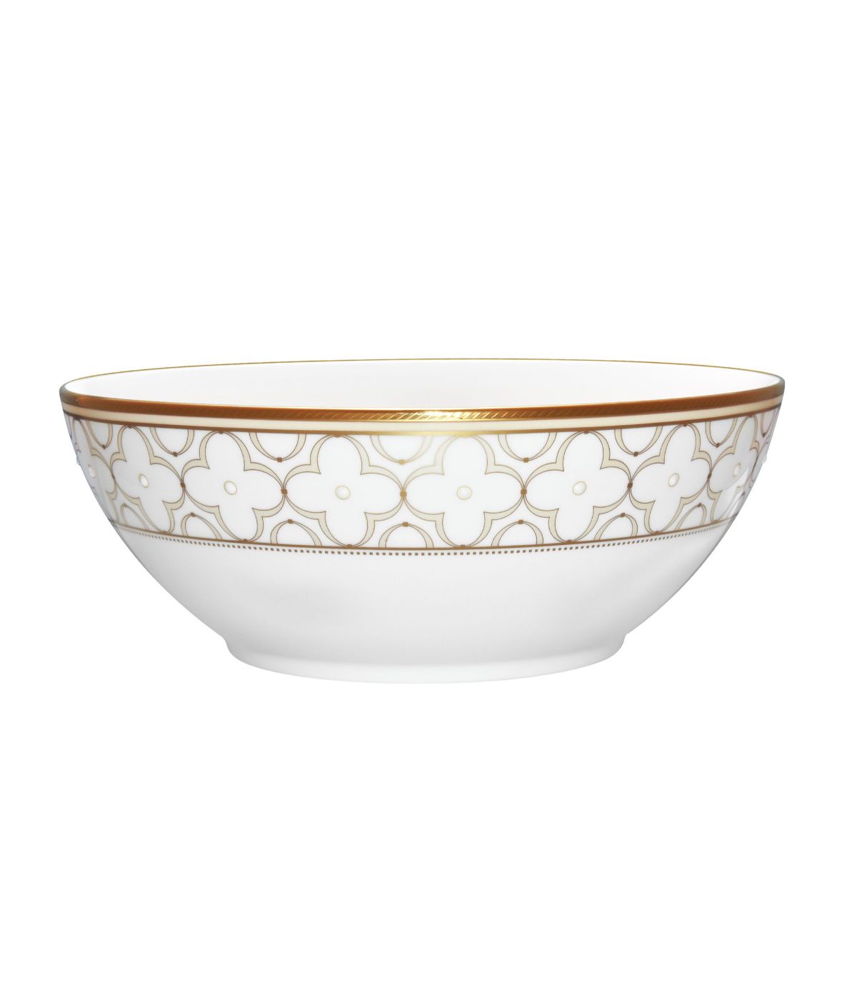  Noritake Trefolio Gold Round Vegetable Bowl - White - Bonton