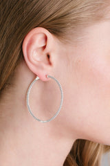 Small Pave Hoop Earrings in Gold