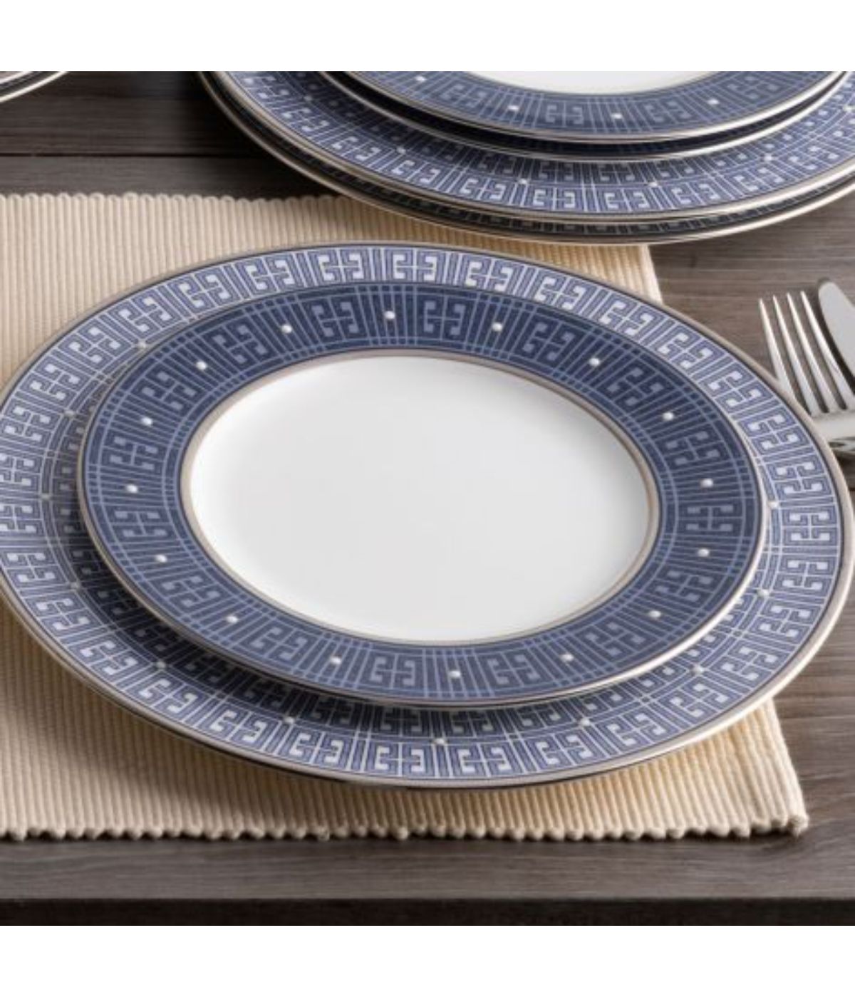  Noritake Infinity Set of 4 Salad Plates - Blue - Bonton