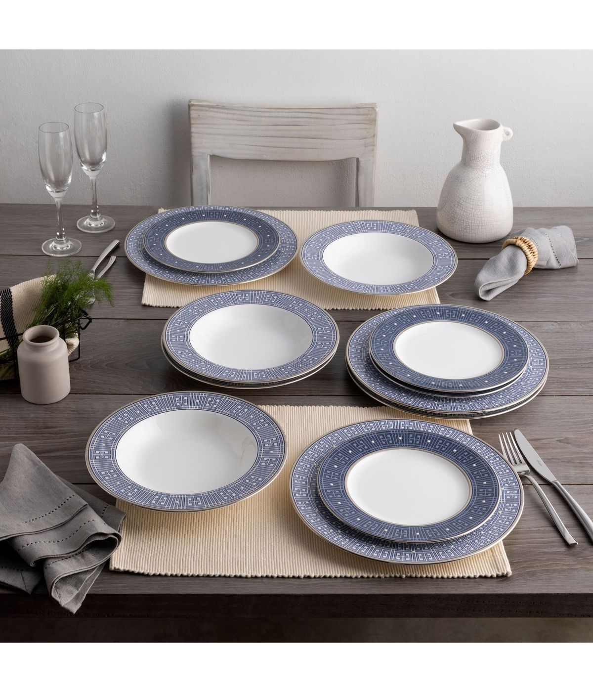  Noritake Infinity Set of 4 Salad Plates - Blue - Bonton