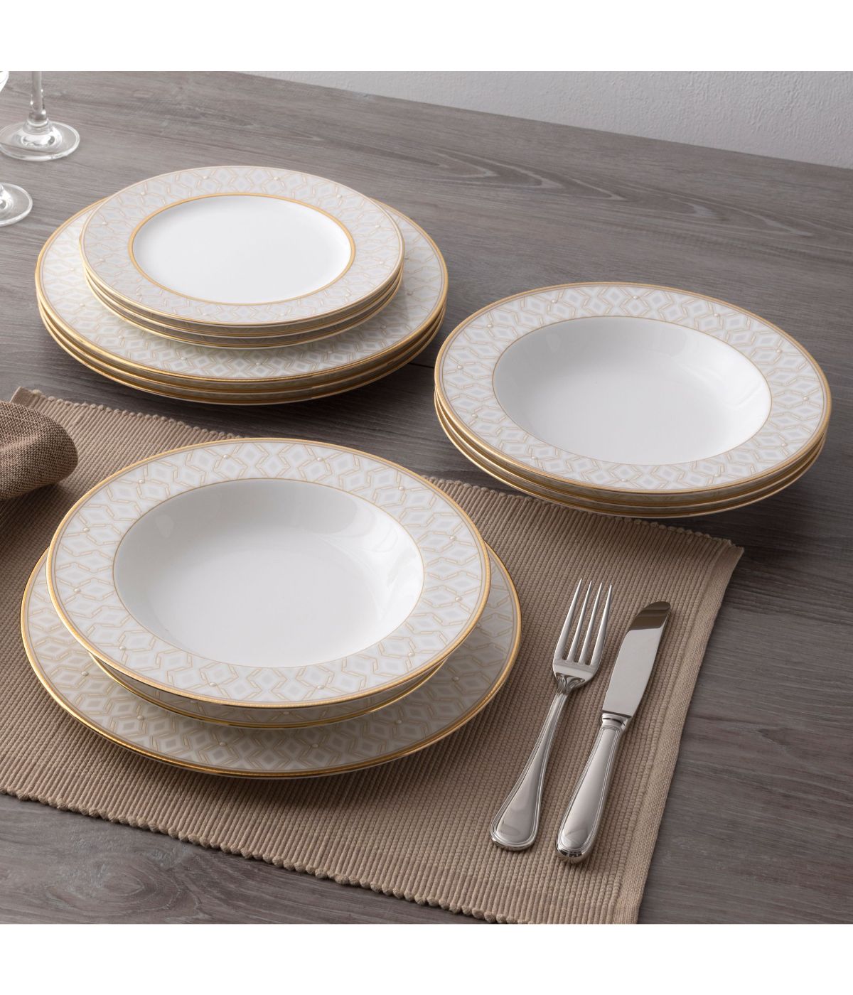  Noritake Noble Pearl 12 Piece Set, Service for 4 - White - Bonton