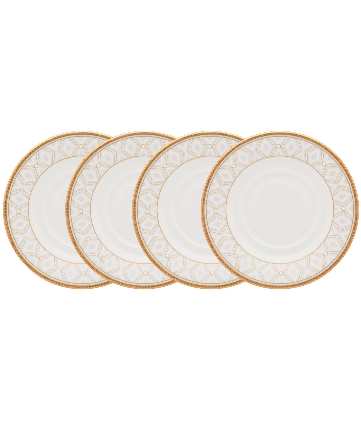  Noritake Noble Pearl Set of 4 Saucers - White - Bonton