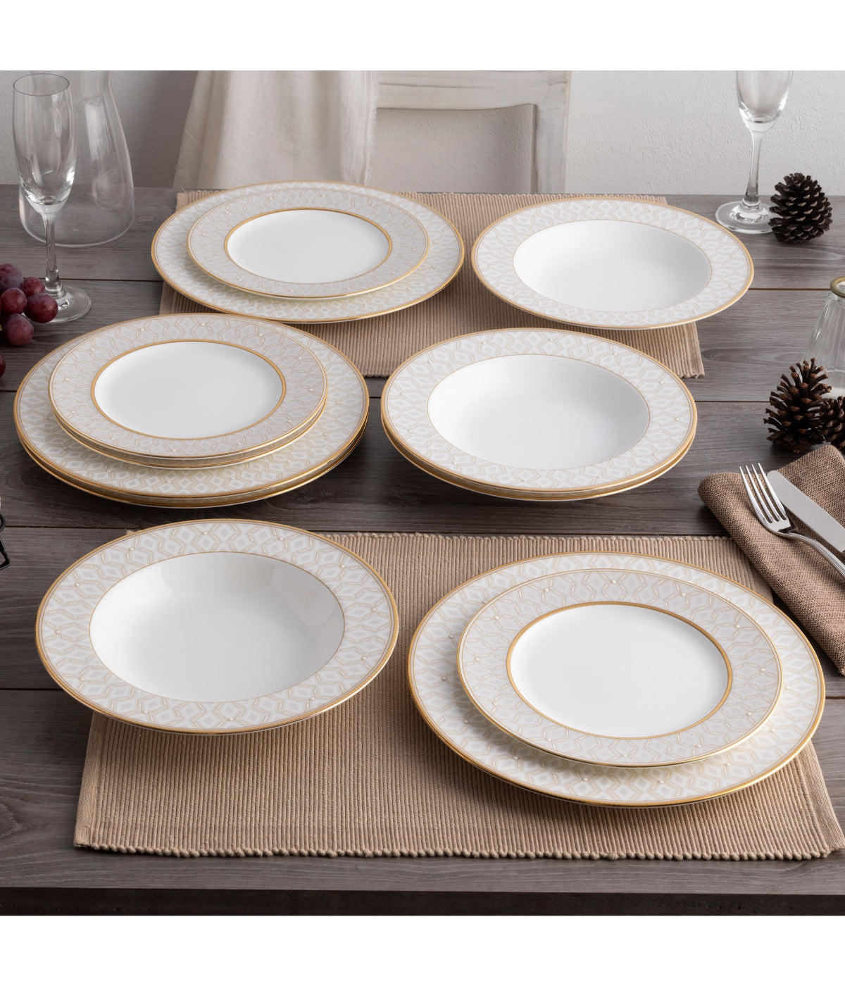  Noritake Noble Pearl Set of 4 Dinner Plates - White - Bonton