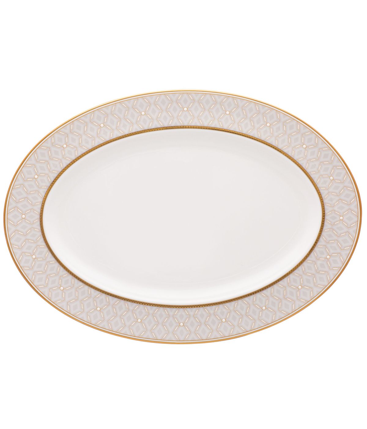  Noritake Noble Pearl Oval Platter - White - Bonton