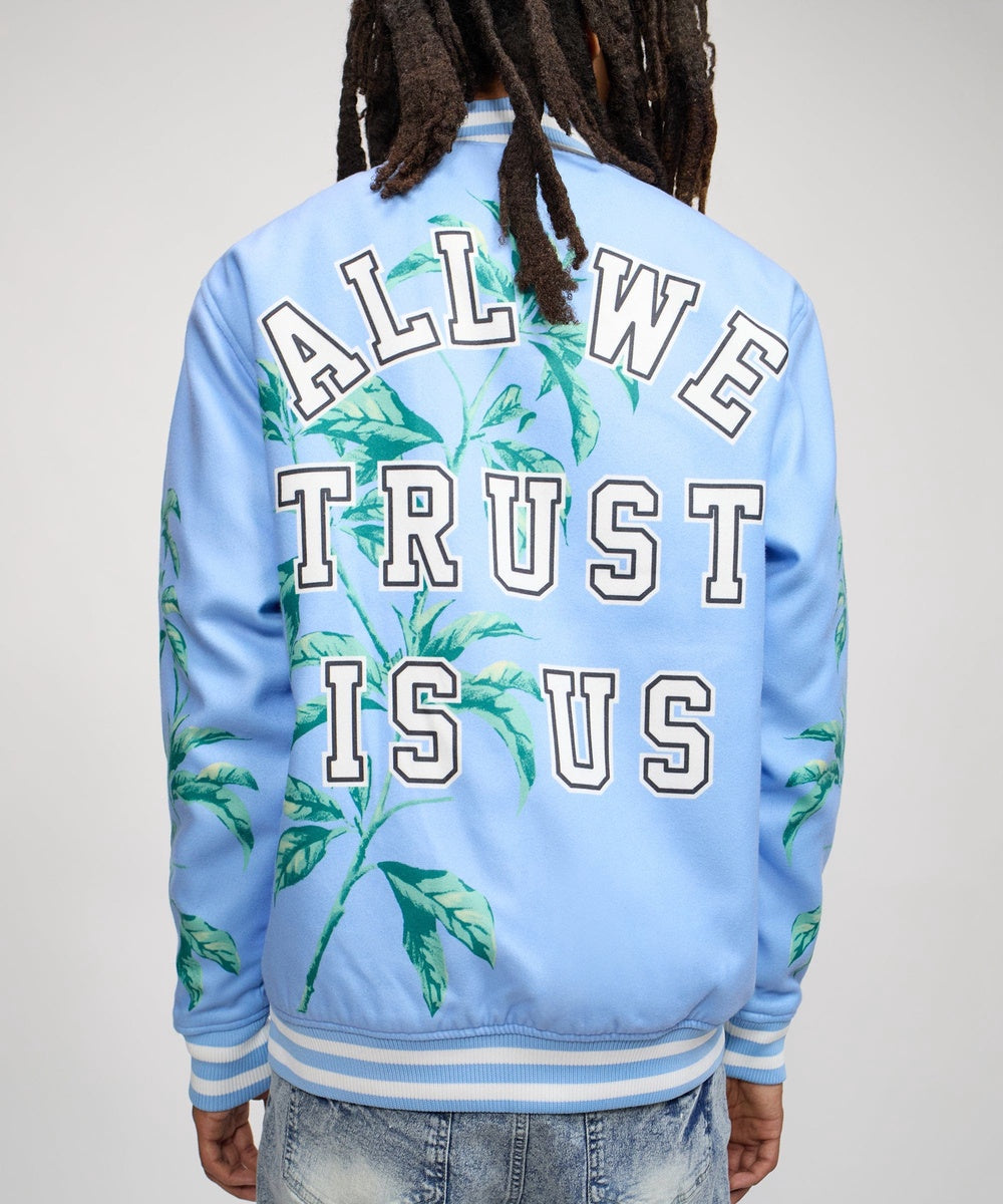  Reason Clothing Dove Wool Varsity Jacket - Light Blue - LIGHT BLUE - Bonton
