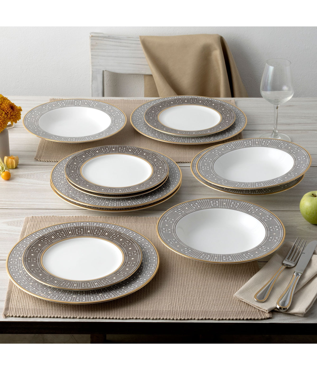  Noritake Infinity 12 Piece Set, Service for 4 - Bronze - Bonton