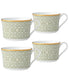  Noritake Infinity Set of 4 Cups - Green/Gold - Bonton