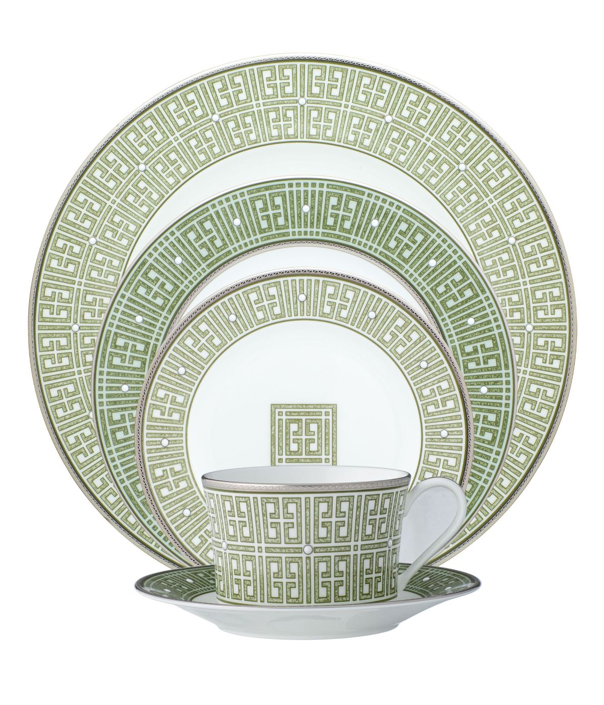  Noritake Infinity 5 Piece Place Setting - Green/Platinum - Bonton