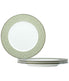  Noritake Infinity Set of 4 Dinner Plates - Green/Platinum - Bonton