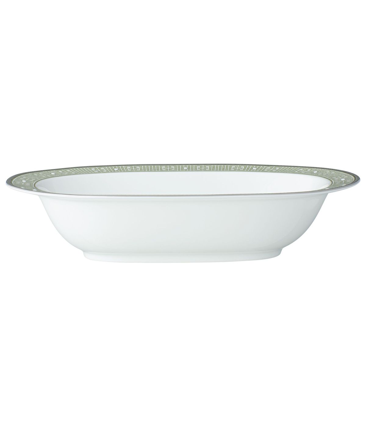  Noritake Infinity Oval Vegetable Bowl - Green/Platinum - Bonton