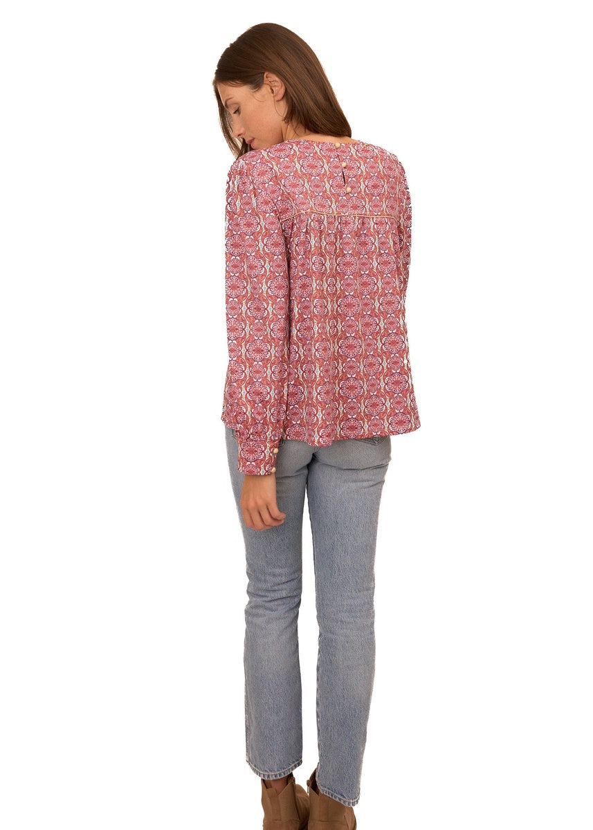  Cabana Life Camden Geo Long Sleeve Top - S - Bonton