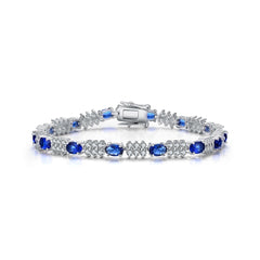 Genevive Classic White Gold Plated Tennis Bracelet