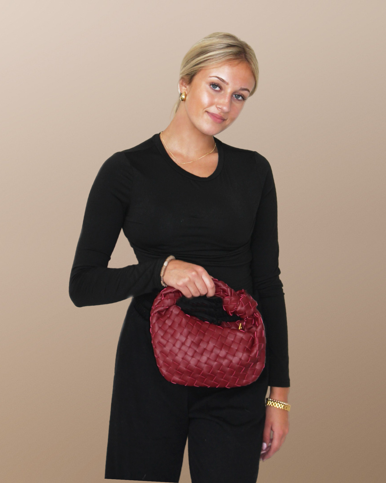  Lemonbella Ava Knotted Woven Burgundy Bliss - Default Title - Bonton