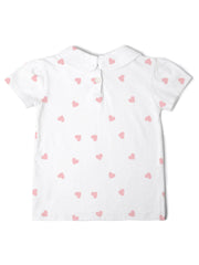 Short Sleeved Peter Pan Collar T-Shirt